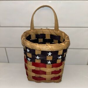 Patriotic Woven Basket with Handle